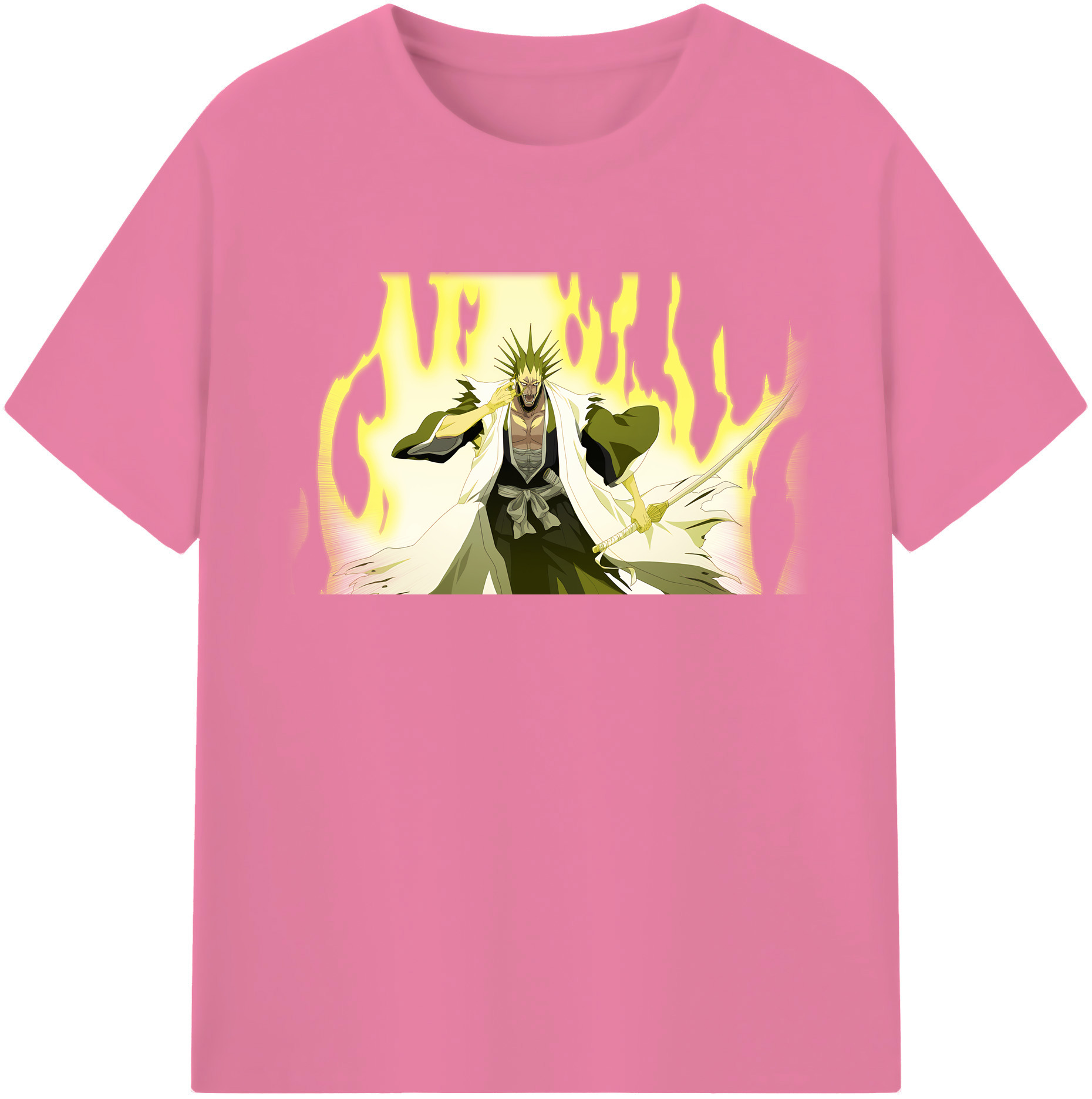 （画像用） ブリーチ ざらき けんぱち BLEACH Zaraki Kenpachi 綿100％半袖Tシャツ（フロントプリント）